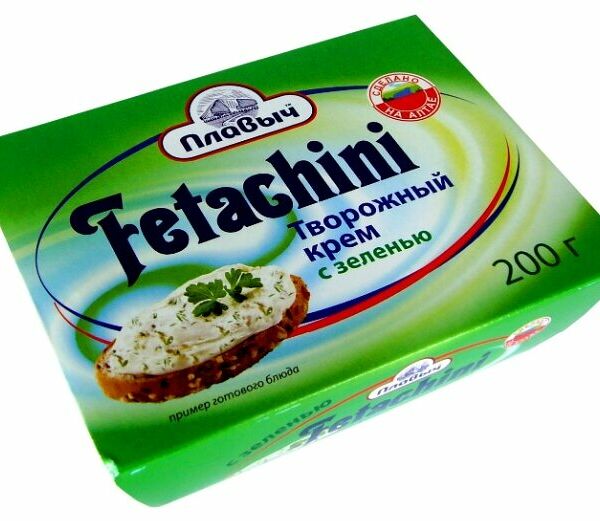 Сыр творожный Плавыч Fetachini с зеленью 60%