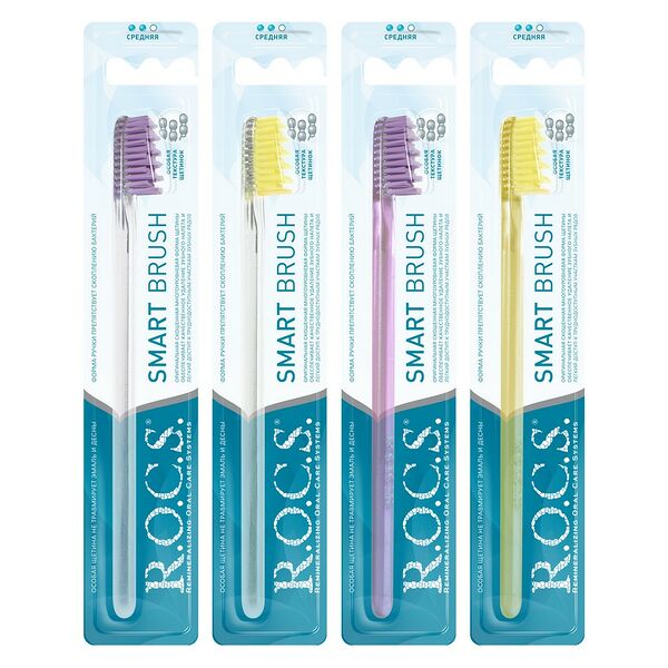 Зубная щетка R.O.C.S. Модельная средней жесткости в ассортименте 1 шт