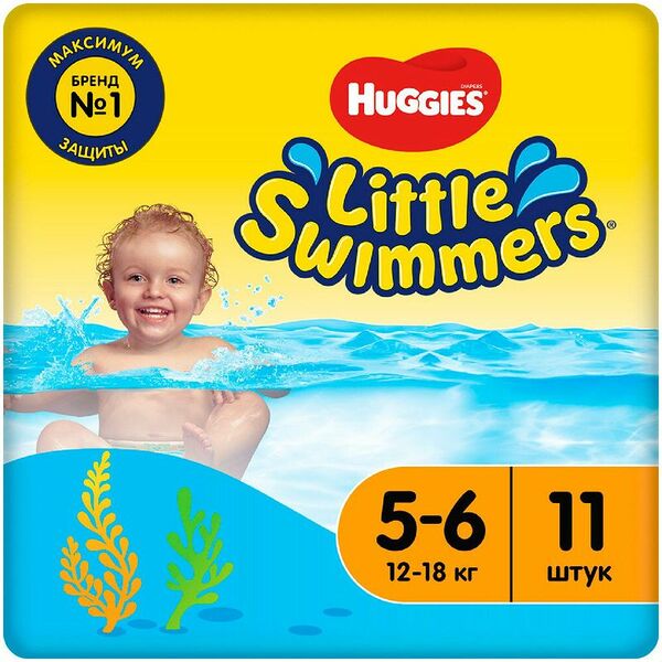 Одноразовые детские трусики для плавания Huggies 12-18кг 11шт