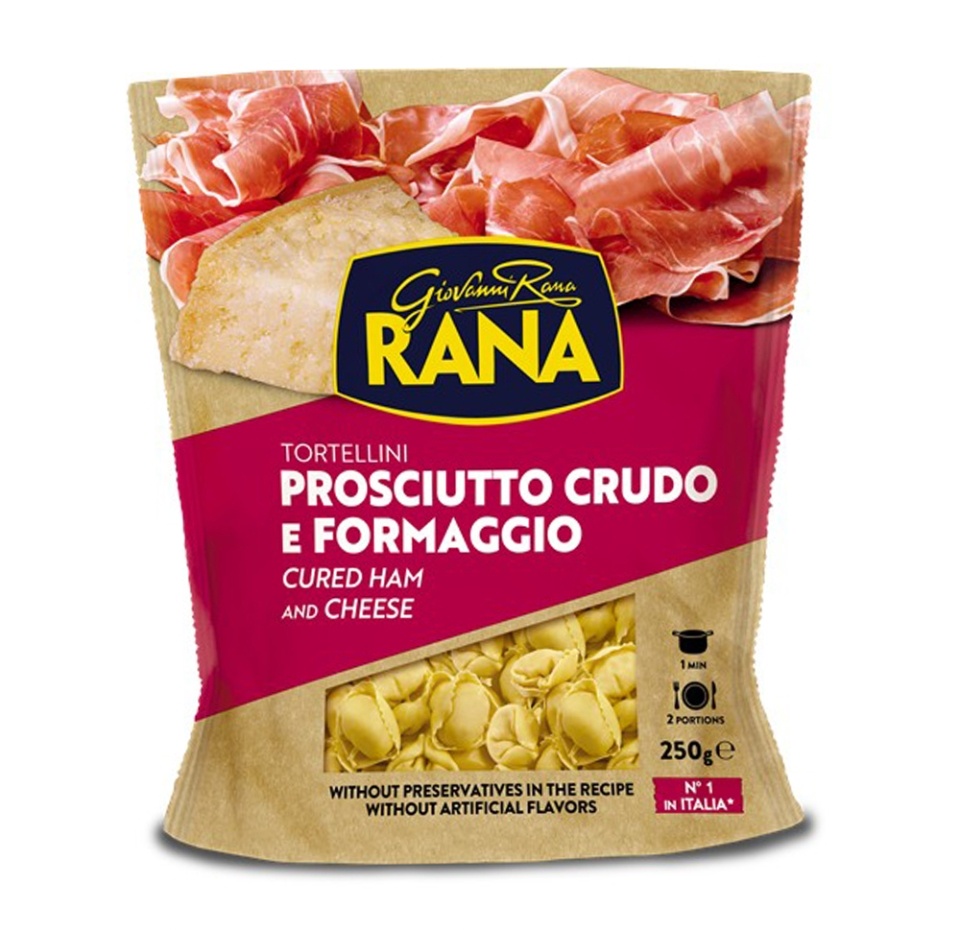 

Макаронные изделия тортеллини с ветчиной и сыром, Rana, 250 г, Италия