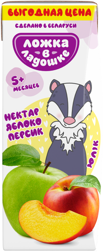 Нектар Ложка в ладошке яблоко-персик осветленный с 5 месяцев 200 мл
