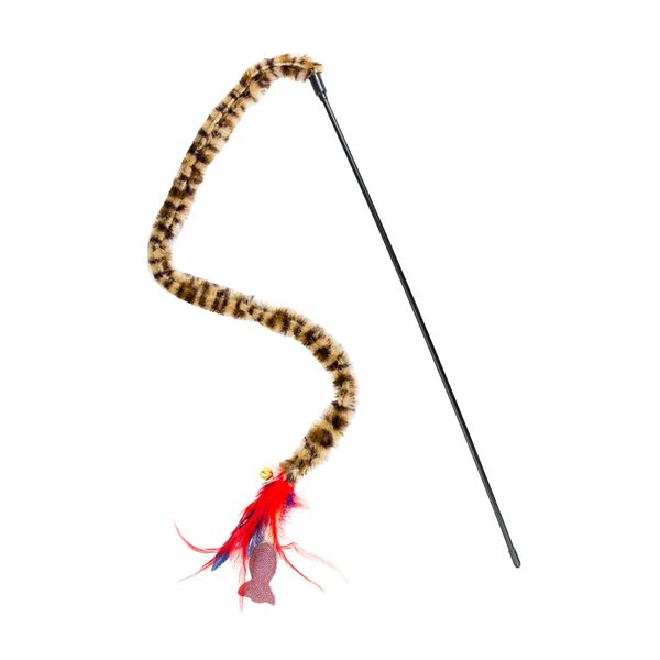 Игрушка для кошек Дразнилка Рыбка с перьями, 47 см