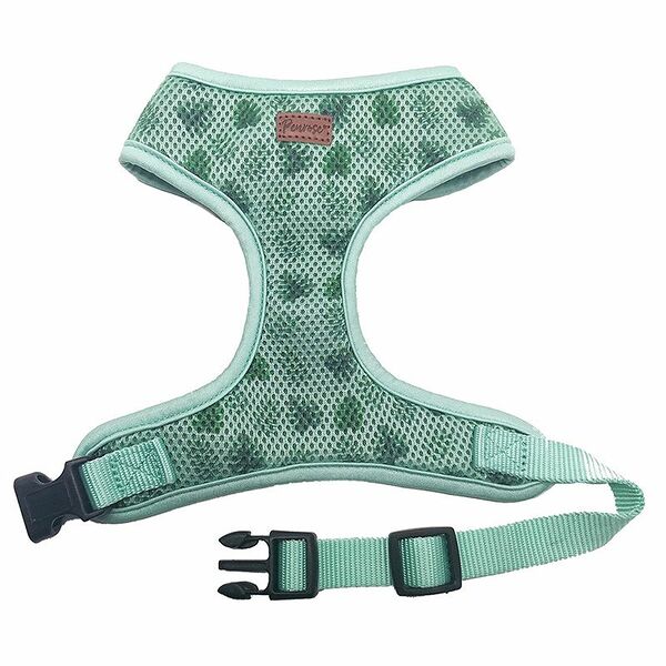 Шлейка для собак GREAT&SMALL Palm 15мм (обхват 23-33см) мягкая зеленая