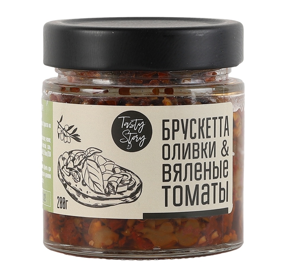 

Брускетта Tasty Story из зеленых оливок и вяленых томатов 200г, Россия