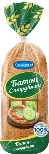 

Батон Коломенское с отрубями нарезка 300 г