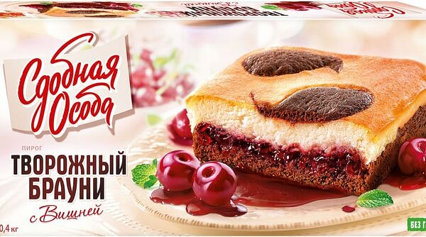 Пирог Сдобная особа Творожный брауни с вишней 400г
