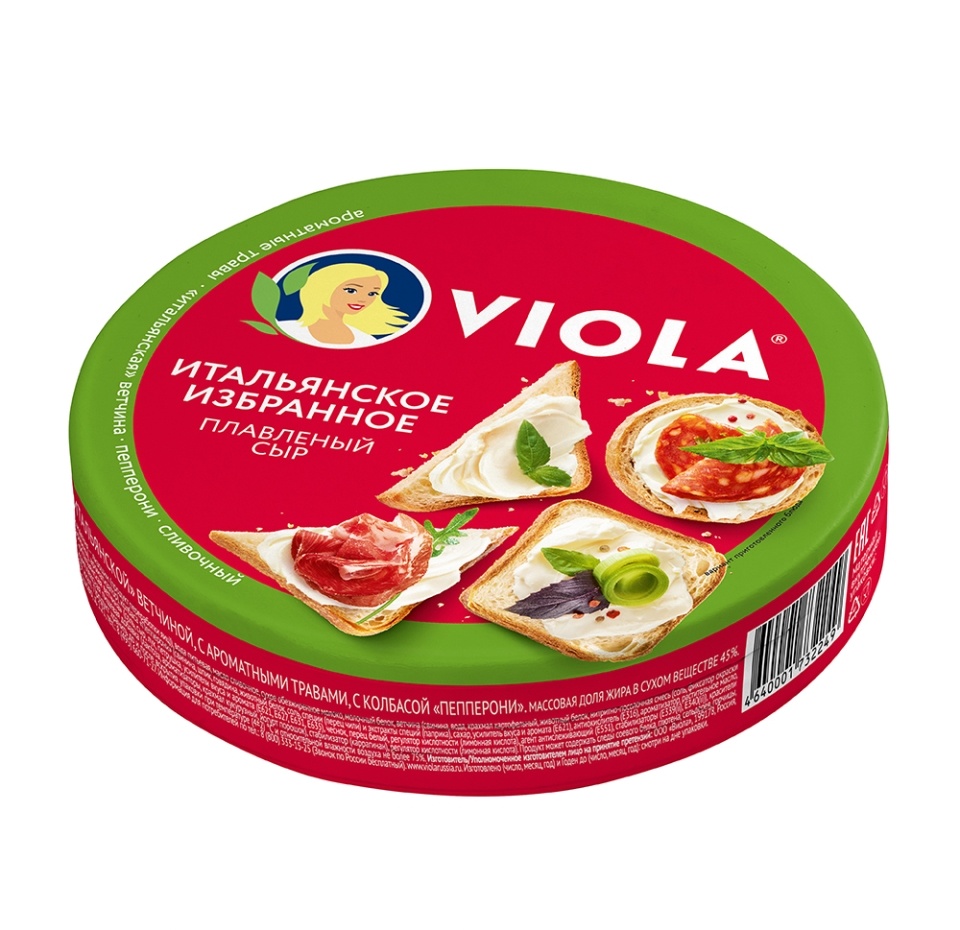 

Сыр плавленый Viola Итальянское избранное в треугольниках 45% 130 г
