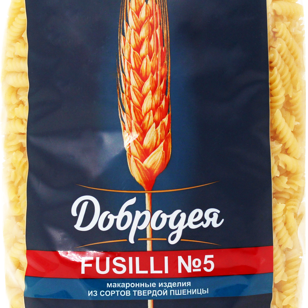 Макароны ДОБРОДЕЯ Fusilli №5, группа А высший сорт