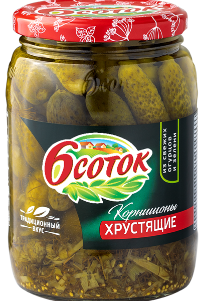 Корнишоны маринованные 6 соток хрустящие