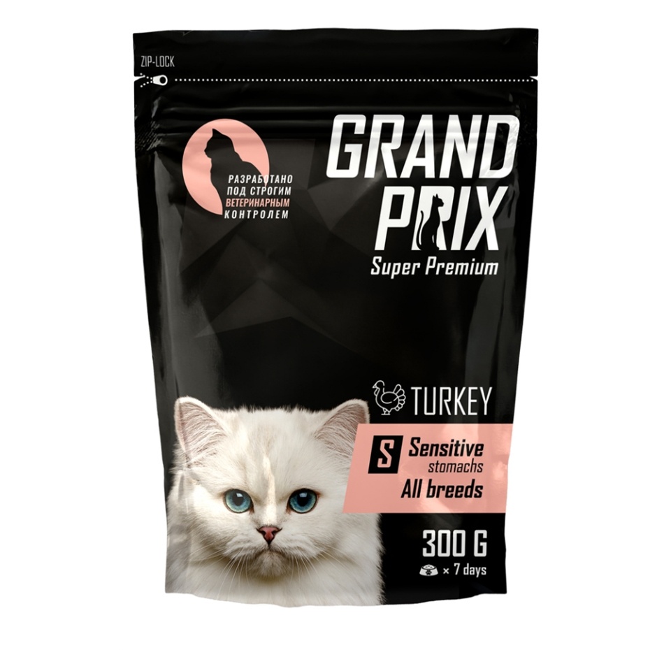 

Корм сухой Grand Prix для кошек с чувствительным пищеварением с индейкой, 300 г