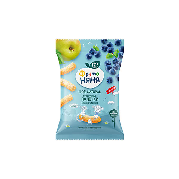 Фруто Няня палочки кукуруза яблоко черника 20гр