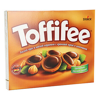 Конфеты Toffifee Лесной орех в мягкой карамели с кремовой нугой и шоколадом, 250 г