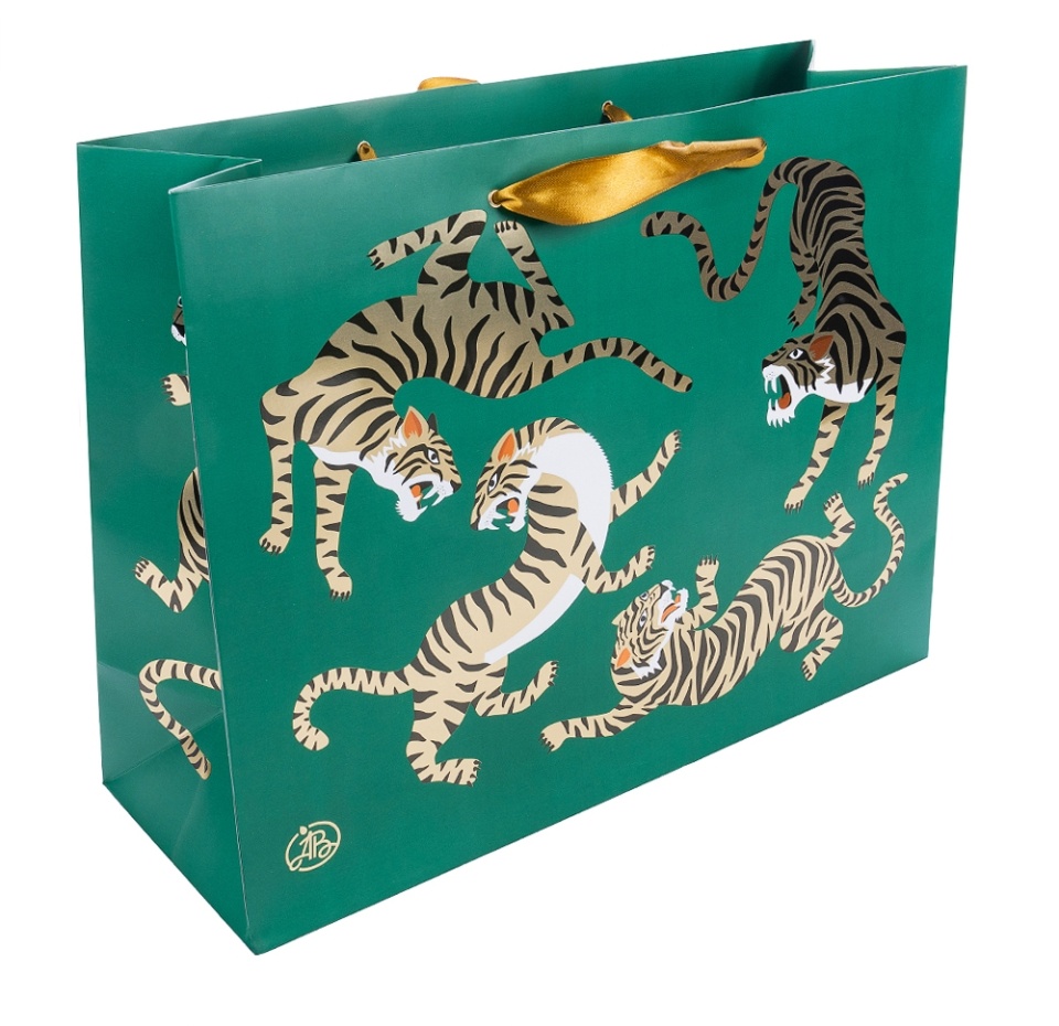 

Пакет подарочный Азбука Вкуса Тигры золотые 40х30х14 см