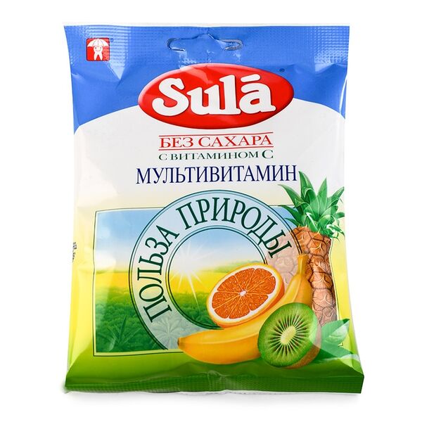 Леденцы Sula Мультивитамин без сахара с витамином С, 60 г