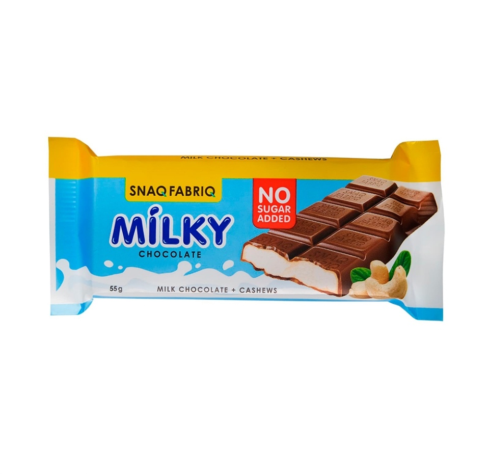 

Шоколад молочный Snaq Fabriq Milky Chocolate молочный шоколад и кешью 55 г