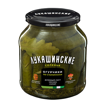 

Огурчики по-старорусски Лукашинские По-старорусски соленья с зеленью и дубовым листом 670 г