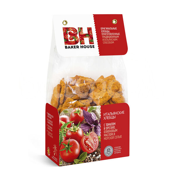 Хлебцы Итальянск Бейкер Хаус 250гр Томаты Орегано Оливковое масло