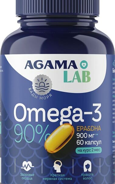 Бад Agama Lab Омега-3 90% 1300мг 60шт