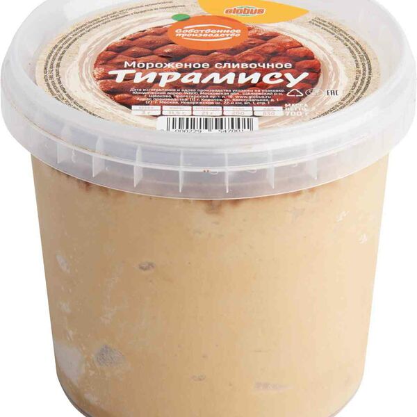 Мороженое сливочное Глобус Тирамису 11.5% 700 г