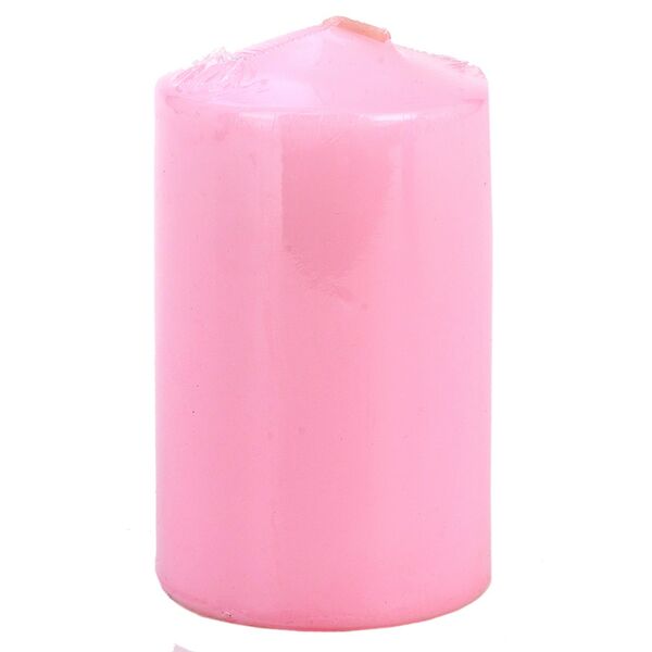 Свеча-столбик, 7х12 см, легкий розовый