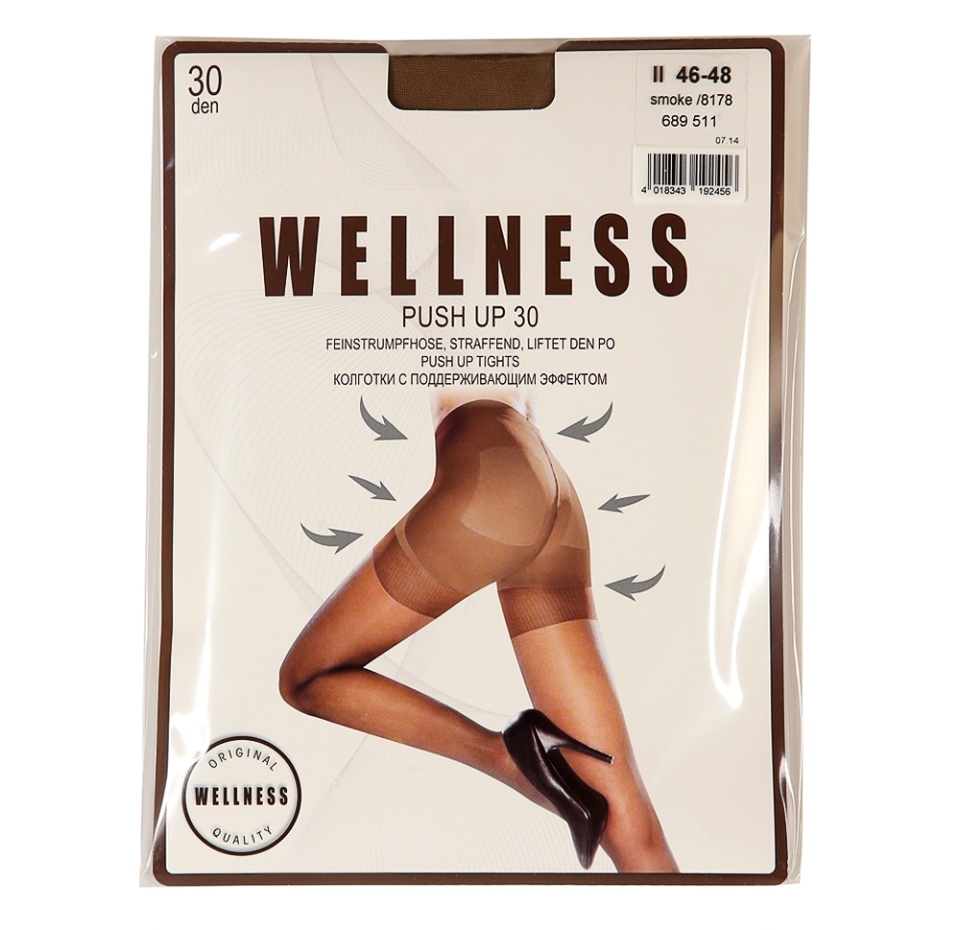 

Колготки Push Up, Wellness, цвет 8178 (бежевый), 30 den, размер 2, Россия