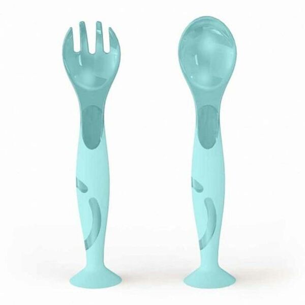 Набор столовых приборов на присоске, 2 предмета, пластик в ассортименте