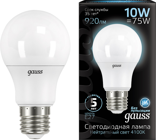Лампа светодиодная Gauss Blk E27 10 Вт нейтральный груша