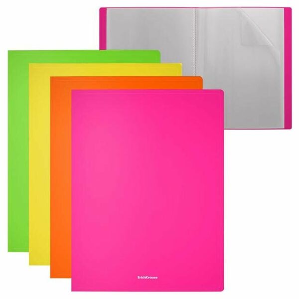 Папка c файлами ErichKrause Neon А4, 40 л, в ассортименте