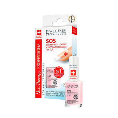 Мультивитаминный препарат для ногтей Eveline Cosmetics Nail Therapy Professional Sos с кальцием и коллагеном 12 мл