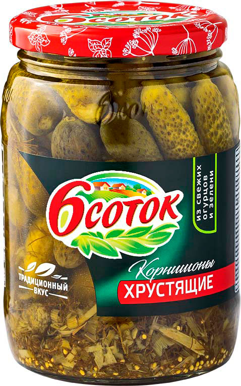 

Огурцы 6 Соток Корнишоны маринованные хрустящие