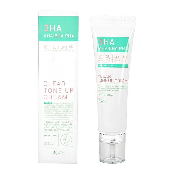 Крем для лица `ESFOLIO` 3HA TONE UP c AHA,BHA и PHA - кислотами SPF 50+ (выравнивающий тон кожи) 50 г