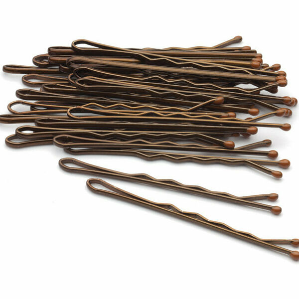 Набор невидимок для волос Гурмандиз, коричневый, 5 см, 28 шт.