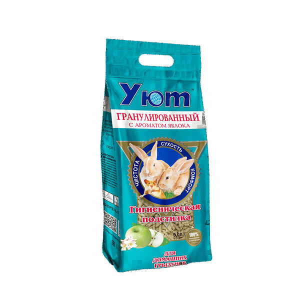 Наполнитель древесный Уют для грызунов с ароматом яблока