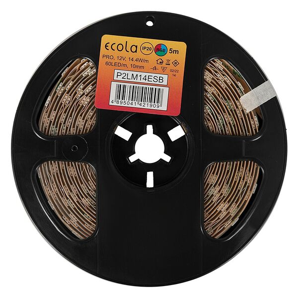 Лента cветодиодная Ecola RGB на катушке, 14.4 Вт/м, 12 В, 60 Led/м, IP20, 5 м