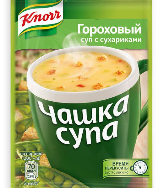 Суп быстрого приготовления Knorr Чашка супа, гороховый с сухариками