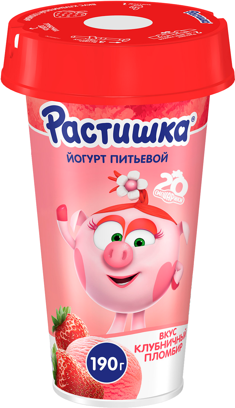 

Йогурт питьевой Растишка Клубничный пломбир 2.8%