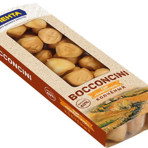 Сыр копченый ЛЕНТА Боккончини 40%, без змж