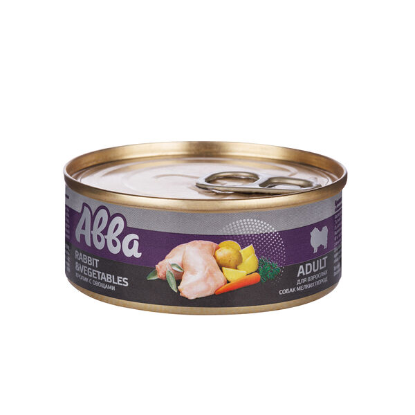 Консервы АВВА для собак мелких пород Кролик с овощами
