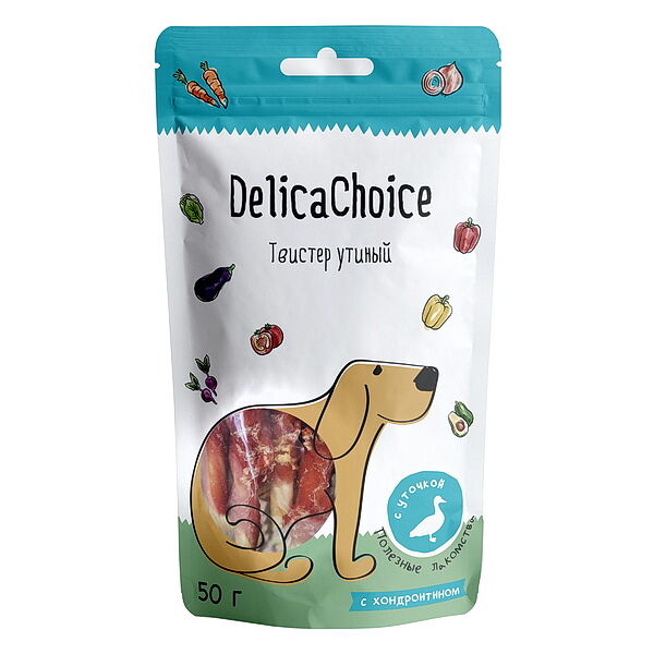 DelicaChoice лакомства для собак Твистер утиный