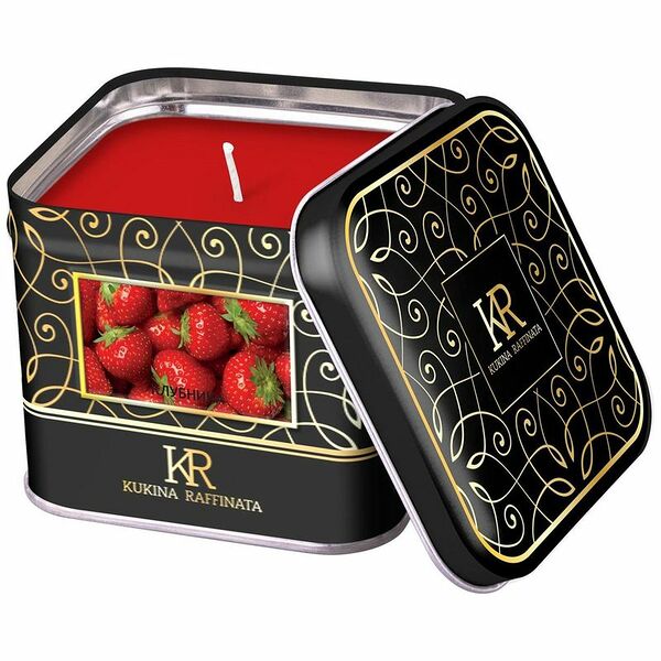 Свеча Kukina Raffinata в банке ароматическая клубника