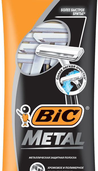 Бритва одноразовая мужская BIC Metal 1 лезвие 5 шт