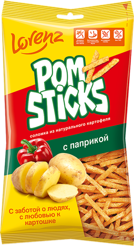 

Чипсы картофельные Pomsticks соломкой Паприка 100 г