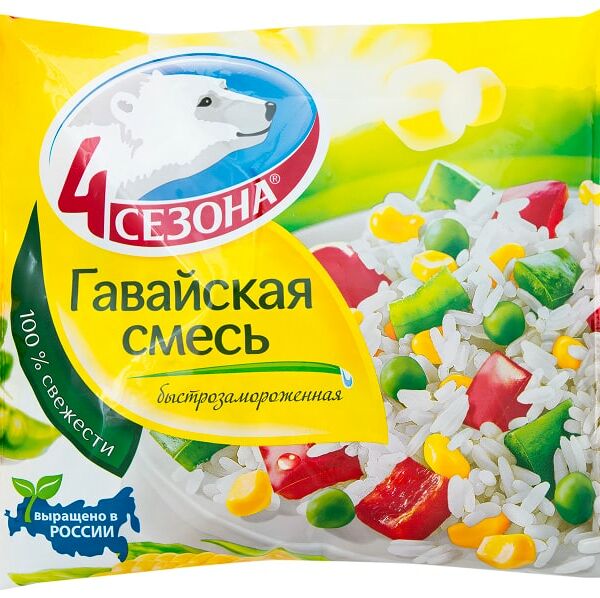 Смесь овощная 4 Сезона Гавайская быстрозамороженная 400г