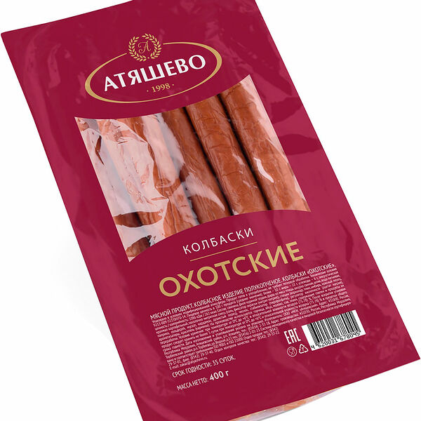 Колбаски Атяшево Охотские полукопченые