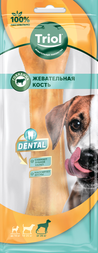 

Лакомство для собак Triol Dental Кость из жил 20 см 150 г