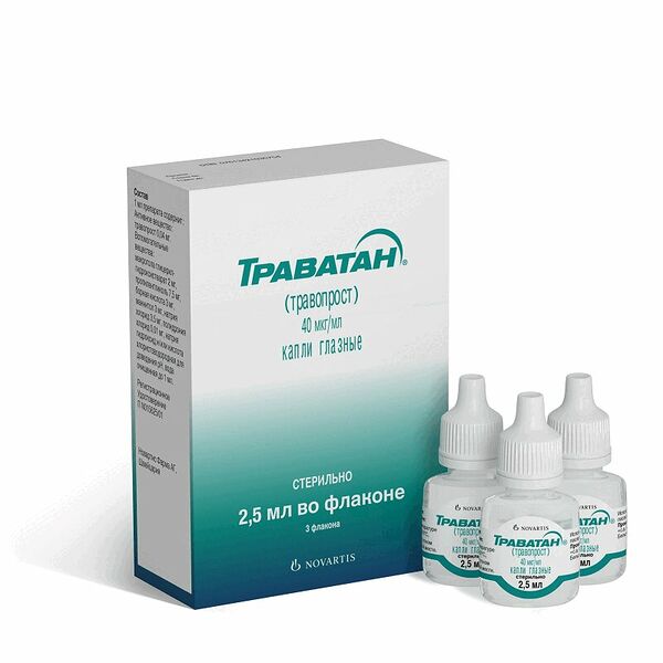 Траватан капли глазные 40 мкг/мл 2.5 мл 3 шт