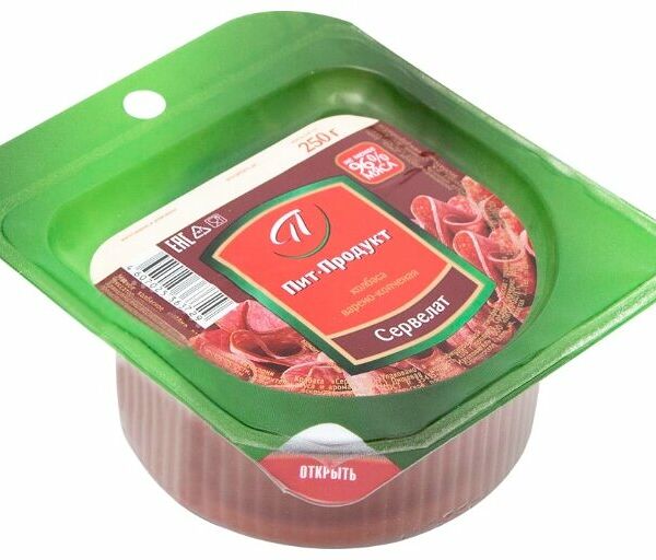 Колбаса варено-копченая Пит-Продукт Сервелат, нарезка