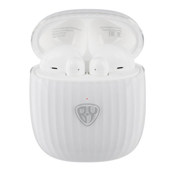 By наушники беспроводные tws pearl, 30/400мач, bt: 5.2, белый