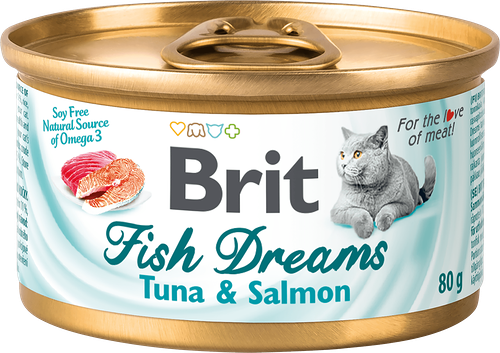 Корм консервированный для кошек Brit Fish Dreams Тунец и лосось