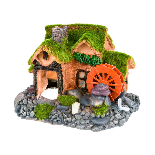 Домик с мельницей с мхом 22*19*14см